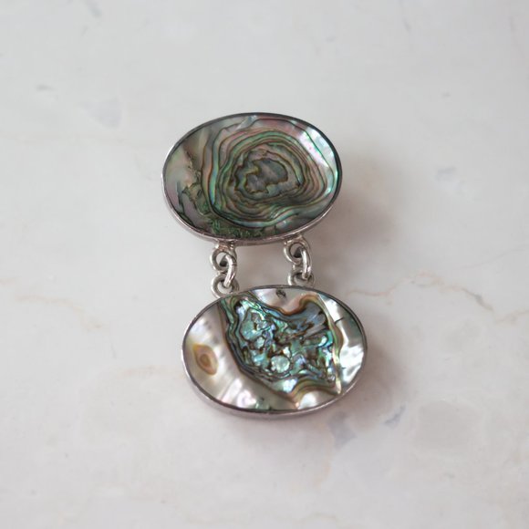 Double Oval Nacreous Pendant - Picture 3 of 6